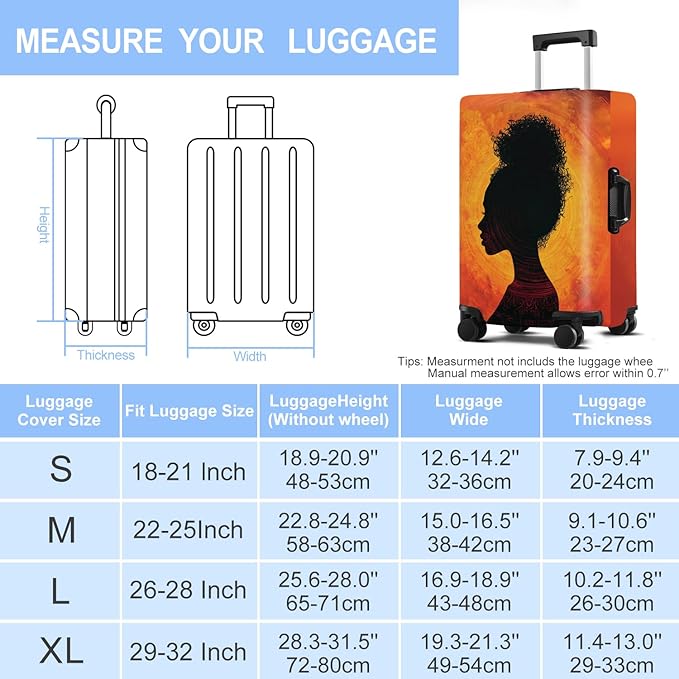 Luggage Cover Washable Suitcase Protector Anti-scratch Suitcase cover Fits 20-34 Inch Luggage (Girl-3, L(28-30inch suitcase))