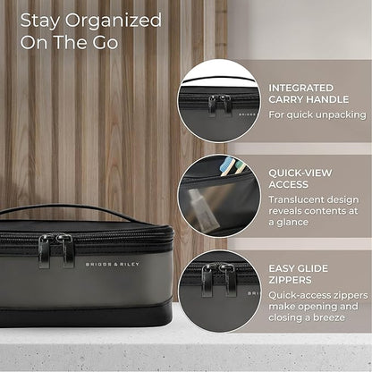 Briggs & Riley Toiletry Kit - Travel Bags for Women & Men, Organizer for Vacation, Dopp Kit for Bathroom Accessories, Makeup, & Skincare