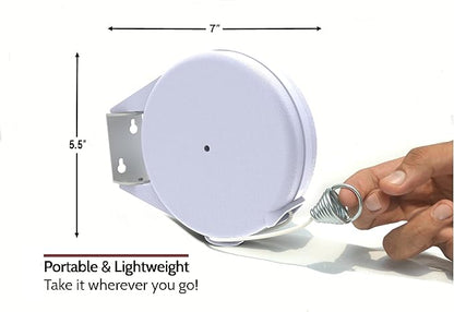 Retractable Clothesline - Portable Heavy Duty Indoor and Outdoor Washing Line - 40 Feet PVC Retracting Clothes Line with Wall Mount Hang The Wet Dry Clothing Laundry - Easy Installation (White)