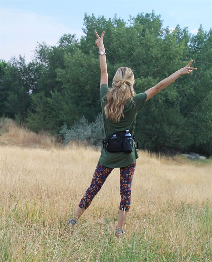 WATERFLY Fanny Pack Waist Bag: Waist Pack for Women Men with Water Bottle Holder Hiking Fanny Pack for Running Walking DogWalking Travel Cycling