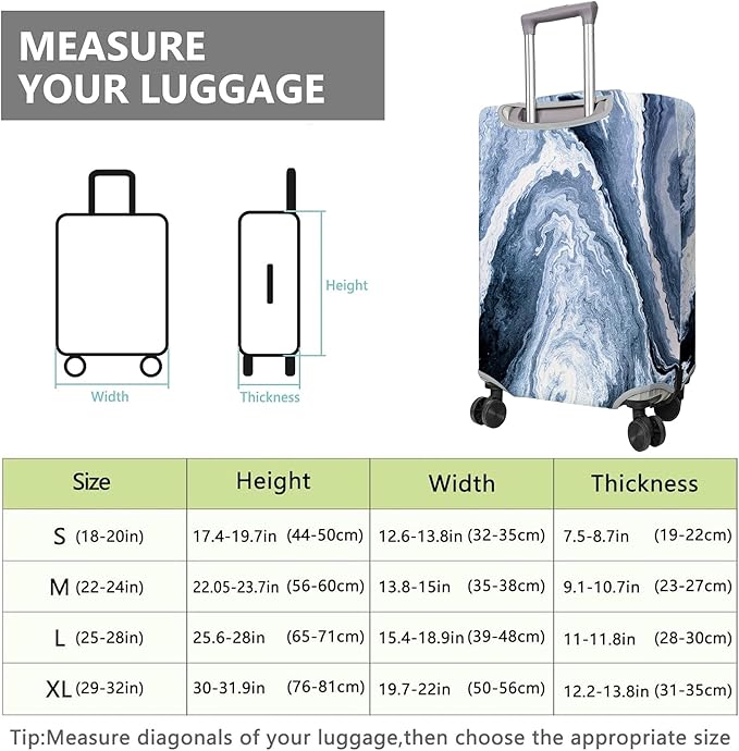 Travel Luggage Cover Suitcase Protector Fits 18-32 Inch Wheel Covers PatternedTravel Related Items Flower Luggage Protector Elastic XL