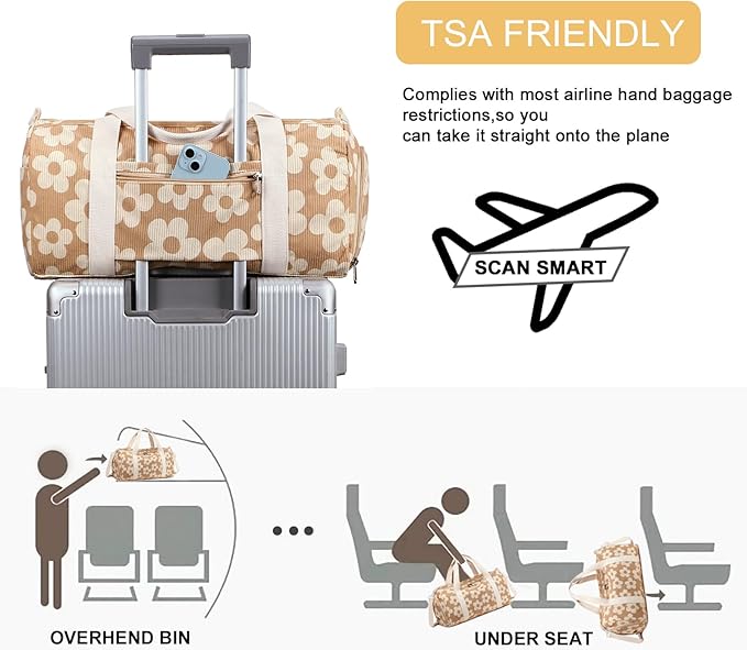 BLUBOON Duffle Bag Girls Kids Cute Gym Bag with Shoes Compartment & Wet Separation Waterproof Sports Overnight Travel Bag