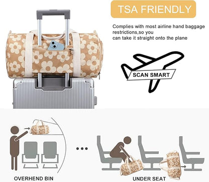 BLUBOON Duffle Bag Girls Kids Cute Gym Bag with Shoes Compartment & Wet Separation Waterproof Sports Overnight Travel Bag