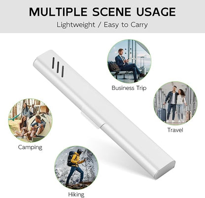 Travel Toothbrush Case, 2Pack Portable Toothbrush Holders, Durable Aluminum Toothbrush Storage Box, Small Breathable Manual Toothbrush Container for Traveling, Camping, Business Trip - Sliver