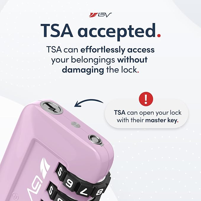 TSA Accepted Luggage Travel Lock, Set-Your-Own Combination Lock for School Gym Locker, Luggage Suitcase Baggage Locks, Filing Cabinets, Toolbox, Case (Purple, 6 Pack)