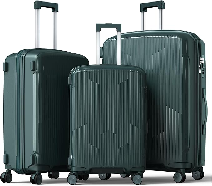 Nazhura Luggage Set, 3-Piece Hardside Suitcase Set, 20-inch Carry On, 24-inch, 28-inch Luggage