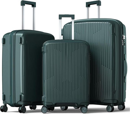 Nazhura Luggage Set, 3-Piece Hardside Suitcase Set, 20-inch Carry On, 24-inch, 28-inch Luggage