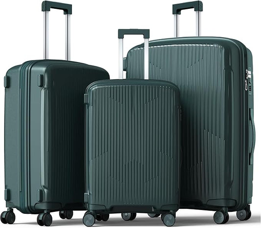 Nazhura Luggage Set, 3-Piece Hardside Suitcase Set, 20-inch Carry On, 24-inch, 28-inch Luggage