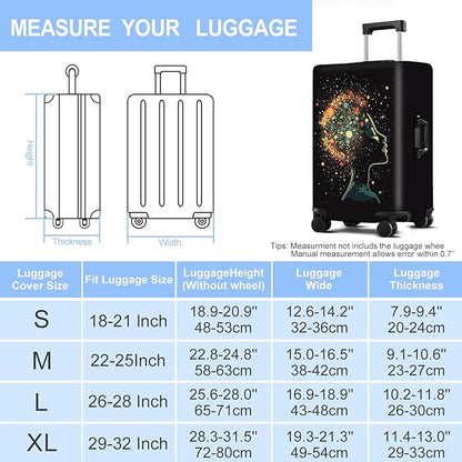 Luggage Cover Washable Suitcase Protector Anti-scratch Suitcase cover Fits 20-34 Inch Luggage (Girl-7, L(28-30inch suitcase))