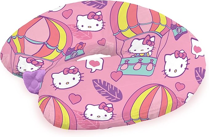 Northwest Sanrio Hello Kitty Pretty Popular Travel Neck Pillow, U-Shaped Plush Cushion for Airplane, Traveling, Car, 12x13 inches