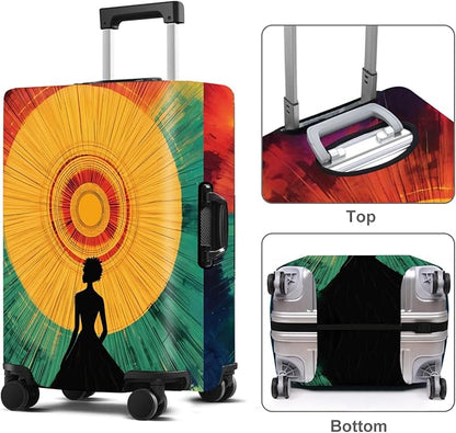 Luggage Cover Washable Suitcase Protector Anti-scratch Suitcase cover Fits 20-34 Inch Luggage (Girl-2, L(28-30inch suitcase))