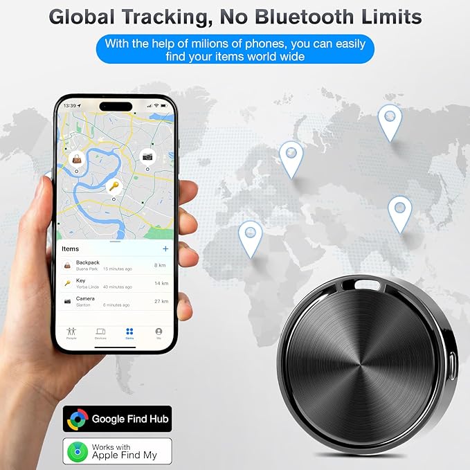 Airtag for Andriod and iOS,Air Tags-4 Pack,Andriod Tracker Tags,Support Dual System,Work with Apple Find My and Gooogle Hub App,Item Locator for Luggage, Backpack,Key,Wallet and More