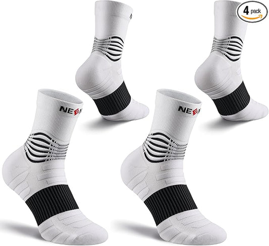 NEENCA Medical Compression Socks—2 Pairs, Ankle Socks for Injury Recovery, Pain Relief, Swelling, Sport Protection 20-30 mmHg