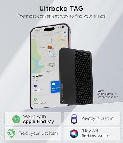 Ultra-Thin Wallet Tracker Card [Apple MFi Certified] Air Tag Card-Style Works with Apple Find My Tracking Your Passport/Luggage/Purse, Preventing Loss of Items