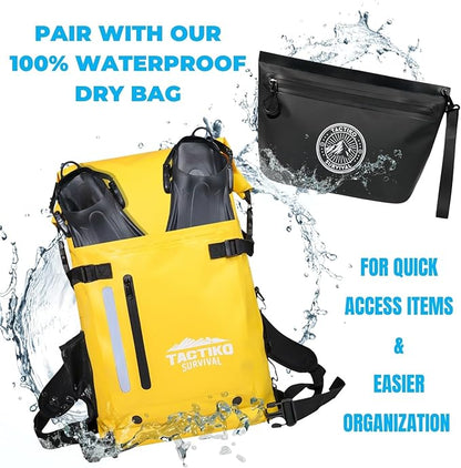 Tactiko Heavy-Duty Splash Water Resistant Zipper Pouches - 2L Hold-All Organizers for Dry Bags, Travel Bags (Black)