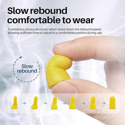 Ear Plugs - Noise Reduction Disposable Earplugs for Shooting, Sleeping, Work & Construction Site (50pairs earplugs Yellow)