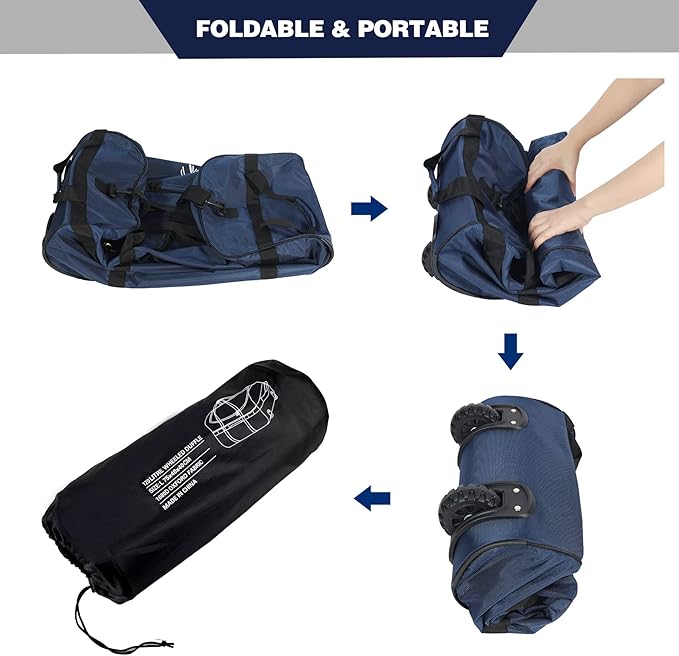 REDCAMP 85L/120L/140L Foldable Duffle Bag with Wheels, Large Travel Duffel Bag