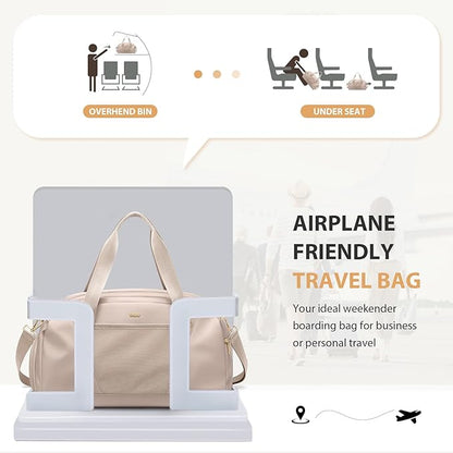 VNINE Duffle Bag for Women Men Travel Bags with Shoes Compartment Carry On Weekender Bag Airlines Approved Duffel Bag with Wet Pocket Water Resistant Overnight Sports Workout Dance Bags