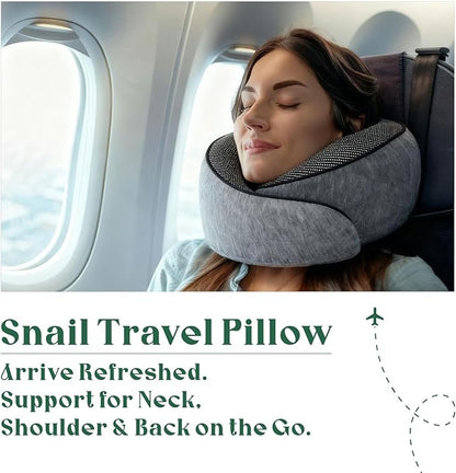 Neck Travel Pillow | Memory Foam for Airplane Comfort | Compact & Ergonomic: Travel, Car, Home | Ideal for Adults & Kids