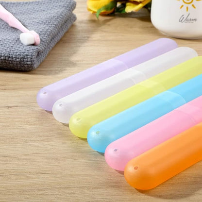 Boao 20 Pieces Travel Toothbrush Case Holder, Portable Toothbrush Storage, Classroom Pencil Case for Kids, 7 Assort Color Toothpaste Cover Protector for Travel Use
