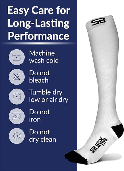SB SOX Lite Compression Socks for Men & Women (15-20mmHg) – Best Compression Socks for Travel, Sports, and Daily Wear - XXL Sizes too!