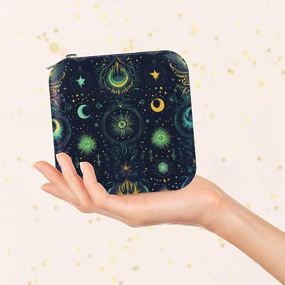 Dark Gothic Leather Jewelry Boxes, Mini Travel Jewelry Case Organizer, Retro Jewelry Organizers and Storage with Mirror, Collectible Fashion Artworks