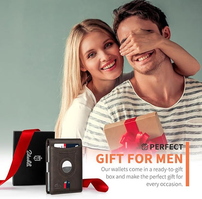 Zitahli Men's Wallets Airtag Holder Slim Rfid Leather with Gift Box