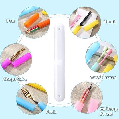 40 Pieces Travel Toothbrush Holder Case Portable Plastic Travel Toothbrush Case Toothbrush Containers Breathable Toothbrush Storage Assort Color for Travel Trip Home School Camping Business, 7 Colors