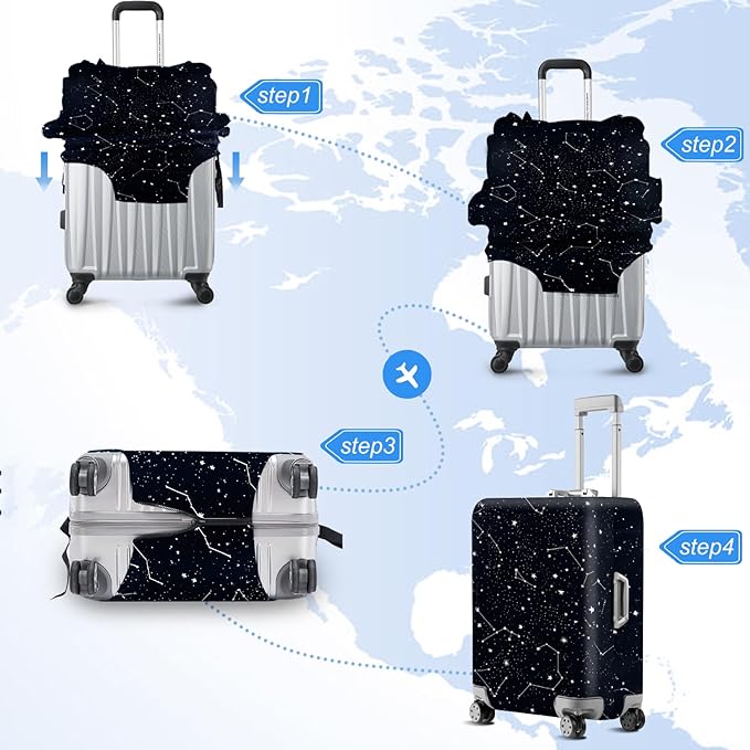 ANNA QUEEN Travel Luggage Cover Suitcase Protector Suitcase Cover Anti-Scratch,Stretchable Bag Cover Washable Durable Polyester