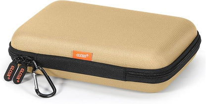 Kakhi-Brown Hard Shell Carrying Case for External Hard Drive, Power Bank, Charger, Cable, Cell Phone, Electronic Accessories - Larger Capacity Storage Pouch Shockproof Travel Case Bag for Men Women