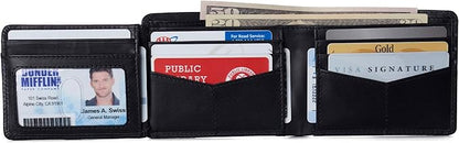 Alpine Swiss Mens Wallet for Men | RFID Protected Leather Mens Wallet | Spencer Bifold with Divided Bill Section | Gift Box | 2 ID Windows | 14 Card & Storage Pockets for Organization