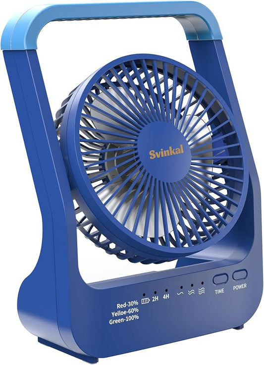 Portable Desk Fan 20000mAh Battery Operated Rechargeable, 200H Long Lasting with Timer, 3 Speeds, 360 Rotation, Portable fan with USB charging port for Home, Outdoor, Hurricane, Emergency