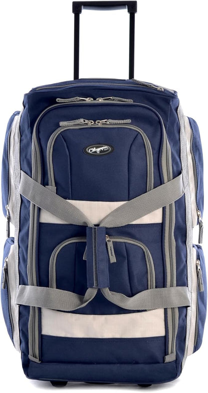 Olympia U.S.A. 29 inch Jumbo Size 8 Pockets Wheeled Rolling Duffel Bag Water Resistant Luggage Lightweight Travel Suitcase with Retractable Handle