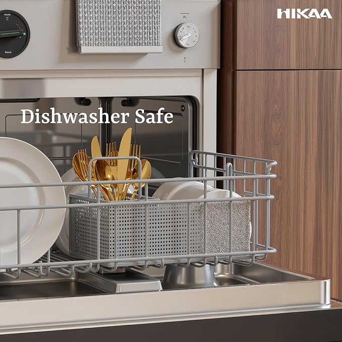 HIKAA Forged Silverware Set Stainless Steel Flatware Set,Service for 8,Matte Satin Polished Cutlery Set,Dishwasher Safe (Gold, 40PCS)