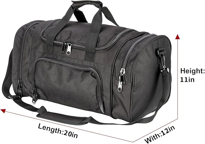 Tactical Travel Duffle Bag with Shoes Compartment Weekender Bags Carry On Overnight Bag For Men and Women Gym Sports Tote Pocket