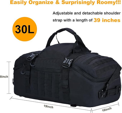 Greencity Travel Duffel Bag for Weekend Overnight Bag Waterproof Small Large for Men Women 30L 45L 85L Black
