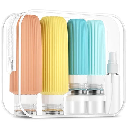 16 Pack Travel Bottles for Toiletries, Large 6oz Silicone Travel Containers, Leak Proof Refillable Liquid Shampoo And Conditioner Travel Essentials