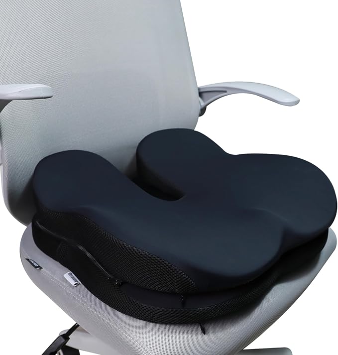 Seat Cushion - Memory Foam Dual-Layer Chair Cushions for Car Seat Cushion, Office Chair Cushion, Coccyx Cushion for Tailbone Pain Relief, Ergonomic Seat Cushion, Soft and Firm