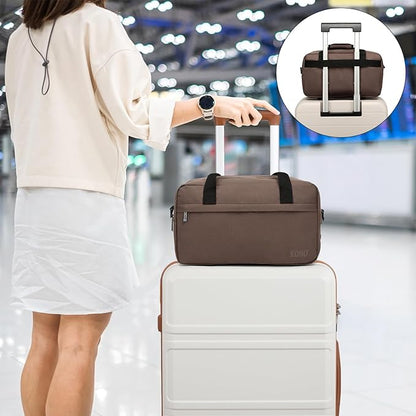 Kono Travel Duffel Bag 14L Under Seat Carry-on Bag Sports Tote Gym Bag Weekender Overnight Bags 13.78"x7.87"x7.87" Brown