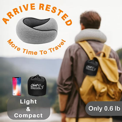 CHAT BLANC Travel Neck Pillow for Airplane, New Memory Foam Neck Travel Pillow for Airplanes, Airplane Pillow, Plane Pillow, Neck Pillow for Traveling Suitable for Airplanes