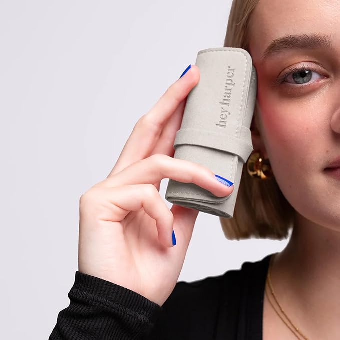 Hey Harper Travel Jewelry Organizer Roll – Compact Storage Pouch for Rings, Earrings, Necklaces & Bracelets – Foldable Case for Women (Included Only Roll) (Slate)