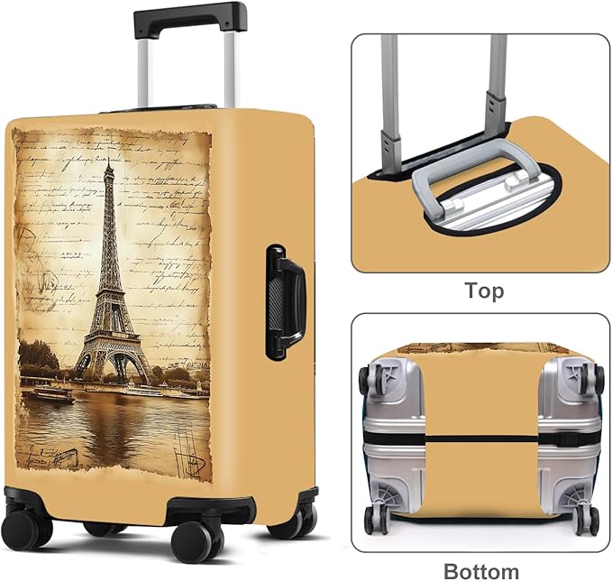 Luggage Cover Washable Suitcase Protector Anti-scratch Suitcase cover Fits 20-34 Inch Luggage (Tower-3, XL(32-34inch suitcase))