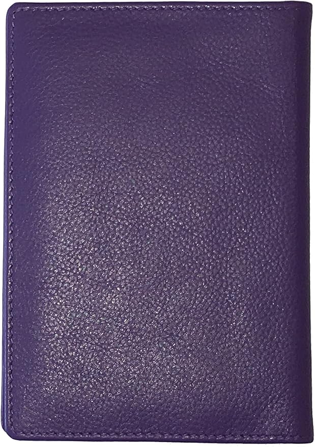 Personalized Monogrammed Dark Purple Leather RFID Passport Wallet