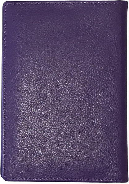 Personalized Monogrammed Dark Purple Leather RFID Passport Wallet and Luggage Tag