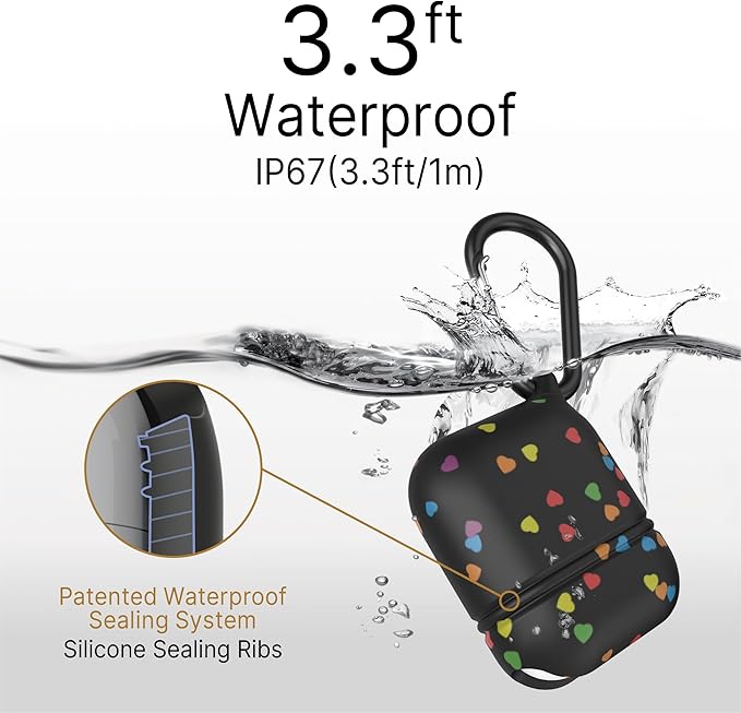 Catalyst Waterproof Case for AirPods 2nd Generation and AirPods 1st Generation - Wireless and USB-C Charging High Drop Protection AirPod Gen 2 and Gen 1 Case with Carabiner, One Piece Design