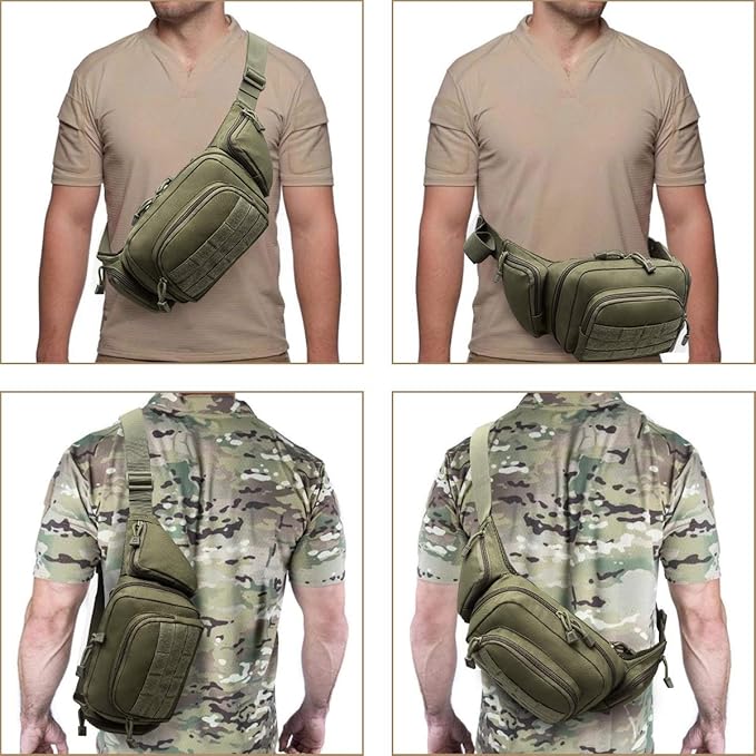 Tactical Fanny Pack for Men & Women, Concealed Carry Fanny Pack for Men, Adjustable Waist Bag, Compact Travel Belt Bag, CCW Fanny Pack with U.S Flag Patch