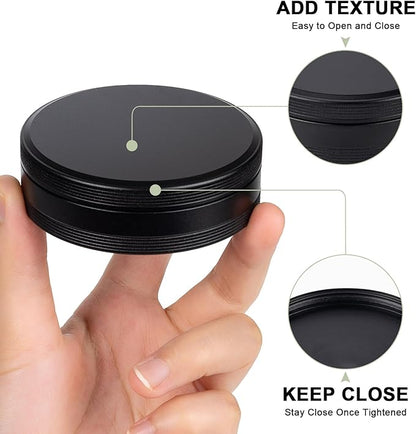 Daily Pill Organizer 4 Compartments - Metal Daily Small Pill Case Waterproof, Travel Pill Box for Purse, Compact Medicine Container Pill Dispensers Holder for Vitamin, Fish Oil, Supplement (Black)