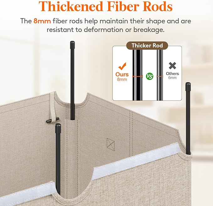 Lifewit 145L Laundry Basket with Lid, Large Laundry Hamper with Plastic Handles and Removable Bag, Foldable Tall Dirty Clothes Hampers for Laundry for Laundry Room, Bedroom, Bathroom, Dorm, Beige