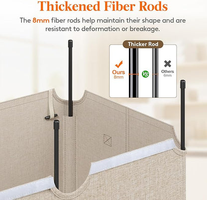 Lifewit 145L Laundry Basket with Lid, Large Laundry Hamper with Plastic Handles and Removable Bag, Foldable Tall Dirty Clothes Hampers for Laundry for Laundry Room, Bedroom, Bathroom, Dorm, Beige