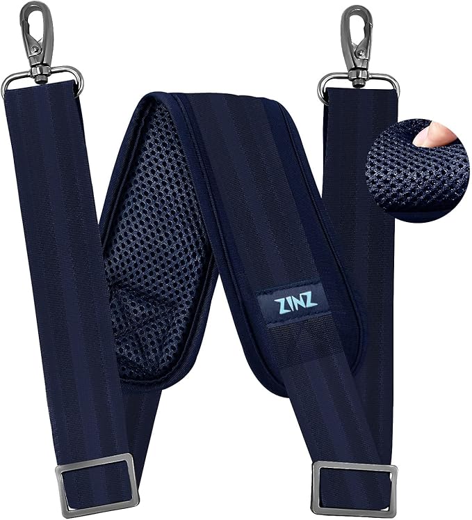 ZINZ 79 inch Shoulder Strap, Extra-thick Fixed Cushion Pad and Dual Clasps Universal Replacement Strap with Metal Swivel Hooks for Laptop Bags, Luggage Bags, Camera, Crossbody (200cm,Blue)